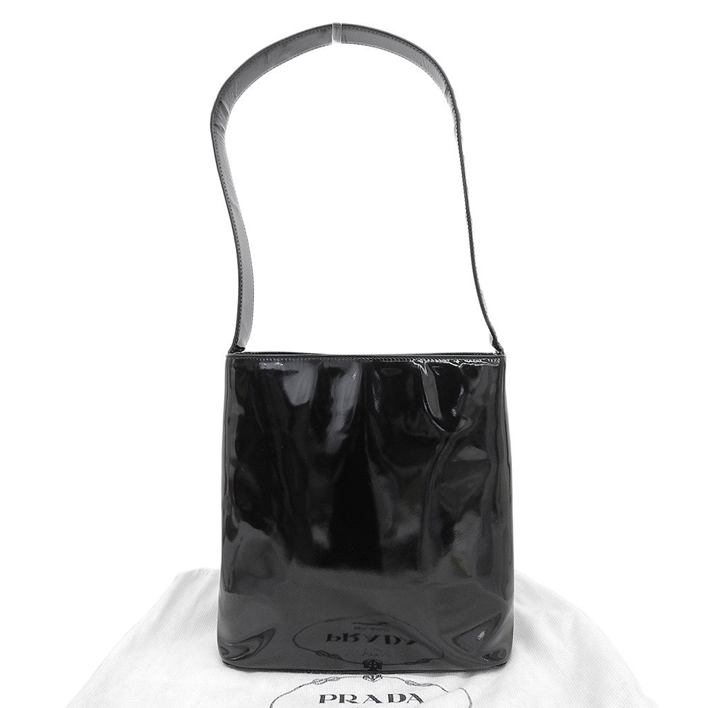 Prada Hobo Bag Enamel Black